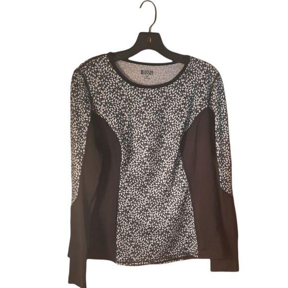 Lands End Shirt Womens Sporty Sun Tee Black white Size Petite Small - Picture 5 of 8